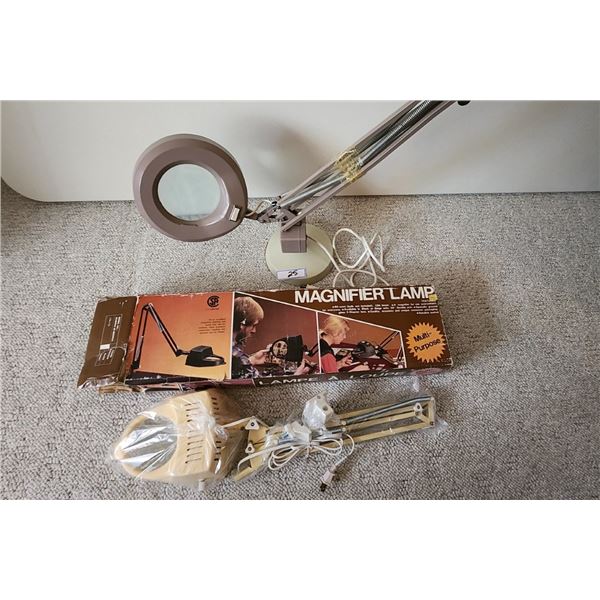 2 Large Magnifier Lamps
