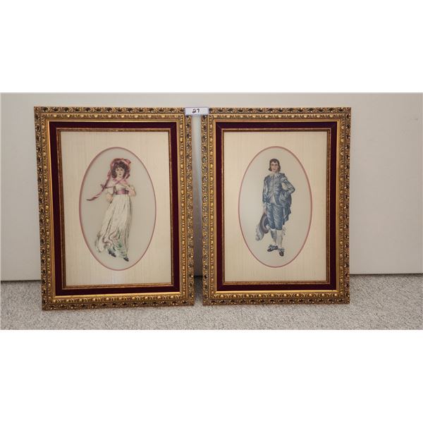 Vintage Blue Boy & Pinkie Girl by Thomas Gainsborough