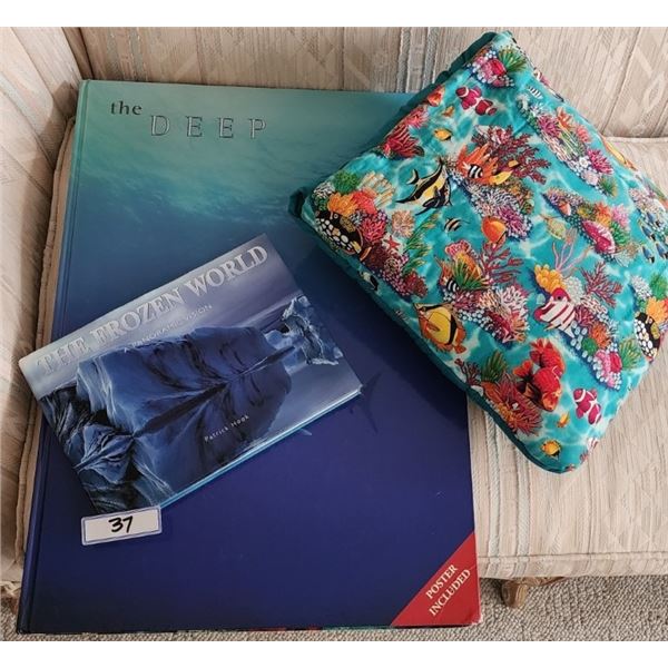 The Frozen World by Patrick Hook; The Deep by Margaret Keenan & Ocean Coral Reef Pillow/Blanket