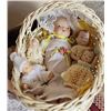 Image 4 : Porcelain Doll, Chaise Lounger, 4 Porcelain Babies with Mother in Wicker Cradle