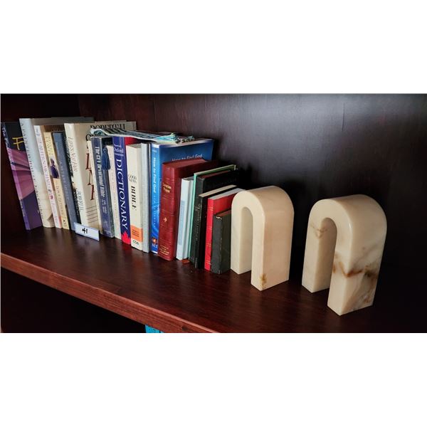 Miscellaneous Christian Books with Marble Bookends