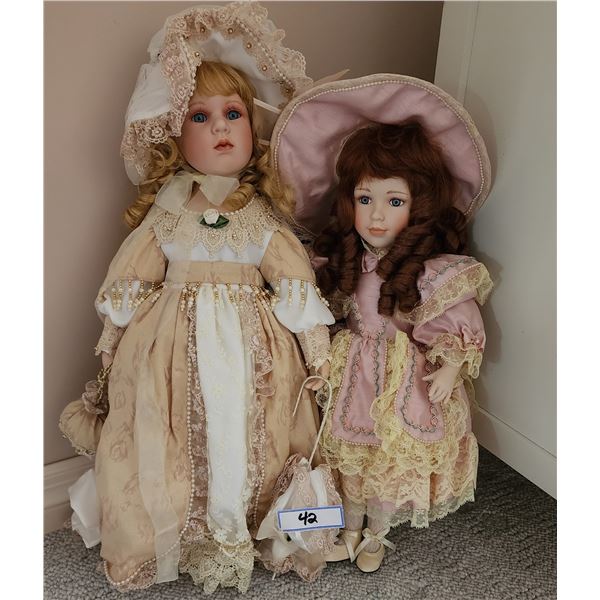 2 Vintage Porcelain Dolls