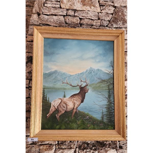 Bull Elk (Wapiti) White Rump Painting by Cory Cannon