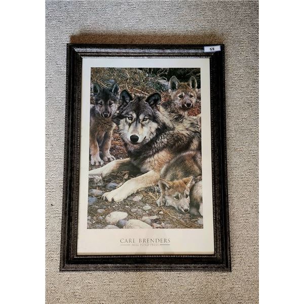 Den Mother Wolf Family Print by Carl Brenders