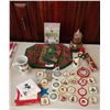 Image 1 : Candles, Candle Holder, Placemats, Napkins Figurines, Cross Stitch Ornaments, Christmas Mugs