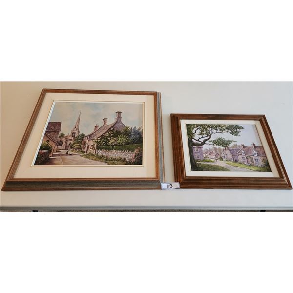 Country Lanes & Church Courtyard Oil Paintings on Canvas by Margaret Randall
