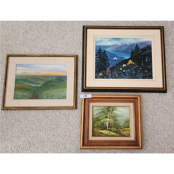 3 Oil Paintings on Canvas - see Description for details