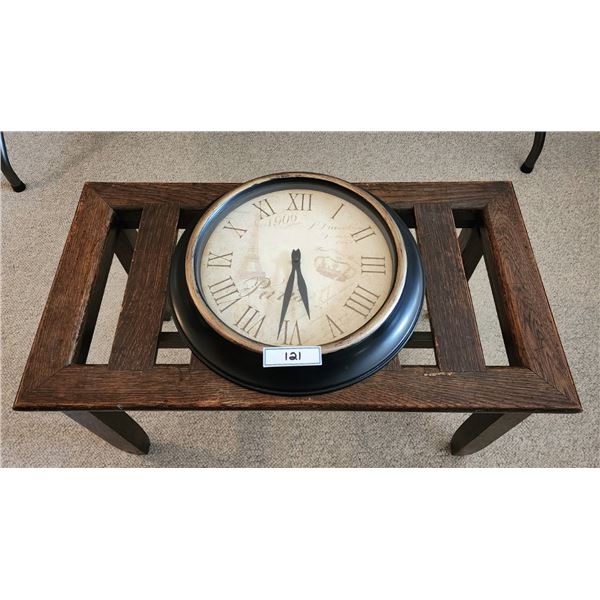 Wooden Bench & Clock