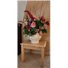 Image 1 : Stunning Large Silk Plant Floral Arrangement in White Pot & Table