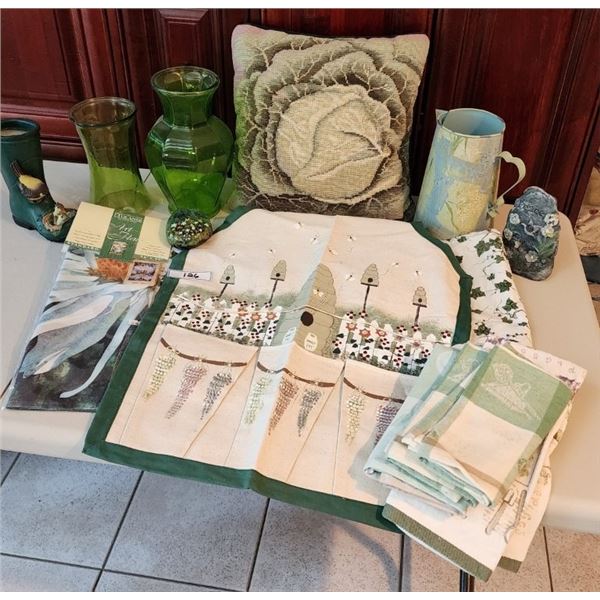 Leaf Table Runner, Vases, Art Flag, Garden Apron, Towels, Napkins, Decorative Boot, Pillow, Pitcher