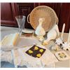 Image 3 : Vintage Ceramic Ducks, Glass Vase, Pair of Candle Holders, Basket, Table Runner, Doilies, Placemats