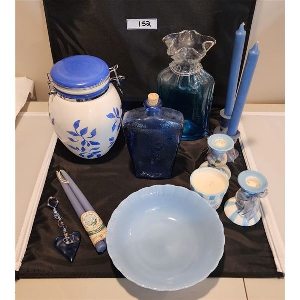 Handpainted, Vintage, Cobalt Blue Glass - see description