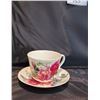 Image 3 : Vintage Handpainted Serving Bowl, English Rose Lg Teacup & Saucer, Rose of England Bone China Cups