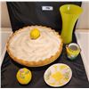 Image 1 : Lemons, Porcelain Vintage, Glass, Pies, Japan - see description