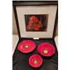 Image 1 : Ambiance Fleur Rouge Red Poppy, Plates, Bowls, Dessert Bowls, Framed Watercolor by Maryann Bidder