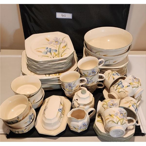 Vintage Mikasa Continental Ivory, Blue Iris Dinnerware - Made in Japan