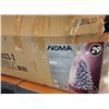 Image 2 : Noma Indoor Lighted Snow Covered Christmas Tree - 7 ft Tall/50" Diameter - Includes Metal Stand