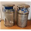 Image 1 : 2 Vintage Dairy Master Cream Cans (10.5" circumference x 19.5" Height)