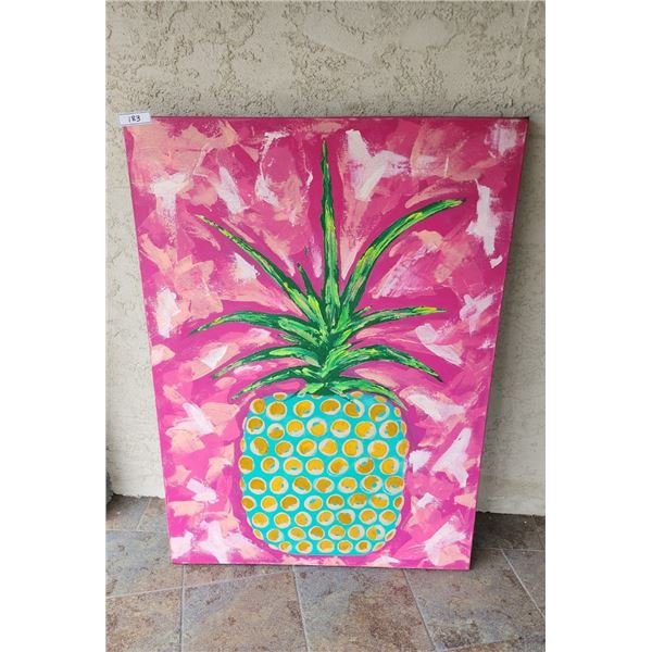Acrylic Paint on Canvas Tropical Pineapple - Height 48" x 36" Wide