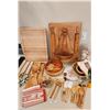 Image 1 : Wooden Kitchen Set, Linens, Baskets, Coasters