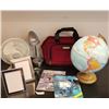 Image 1 : World Globe, Westinghouse Fan, AC Travel Bag, Books, Photo Frames, Magnifying Glass
