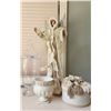 Image 2 : Porcelain Angel on Stand, Vintage Handmade Dresser Box, Vintage Planter, Glass Apothecary Jar