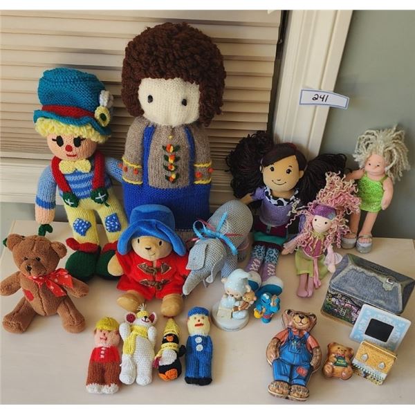 Hand Knitted Dolls, Stuffed Paddington Bear & Assorted Children's Items