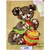 Image 2 : Handmade Needlepoint/Cross Stitch Pillow Cases, Stuffed Bear, Stuffed Lamb-see description