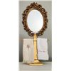 Image 1 : Vintage Gold Oval Ornate Mirror, Gold Colored Hand Towel Holder