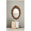 Image 3 : Vintage Gold Oval Ornate Mirror, Gold Colored Hand Towel Holder