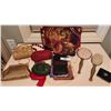 Image 2 : Ladies Evening & Cosmetic Bags, Coin Purses, Vintage Handheld Mirror, Brush, Compact Mirror