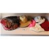 Image 1 : 6 Ladies Hats, 4 Pairs of Leather Gloves (Small), Hat Box