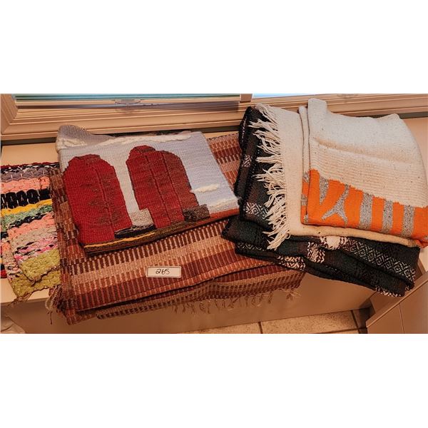 Multi-Color Carpet, Brown/Beige Carpet, Tiger Carpet, Green Plaid Blanket, Wool Elevator Hanging