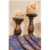 Image 2 : 3 Table Runners (71"), 2 Candle Holders & Matching Pottery Bowl (Height 8", Diameter 11.5")