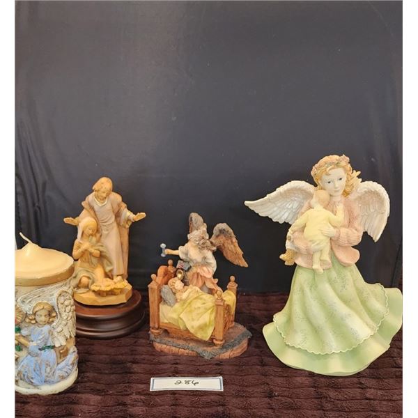 Tall Betty Singer Angels Among Us Musical Wind up, Nativity Figurine, Angel Candle, Guardian Angel