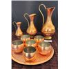 Image 2 : Vintage Copper & Brass Jugs - Vintage 1950s Coppercraft Guild Roly Poly Cups (6), Serving Tray