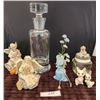Image 1 : Sarah's Angels by Cheri Lane, Flower, Bunny Jar, Vintage Krosno Crystal Decanter, Vintage Bunny Pair