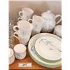 Image 3 : Corelle Dishes, Tea Kettle, Teapot, Mugs, Glasses, Cream & Sugar, Bowls, Plates, Saucers