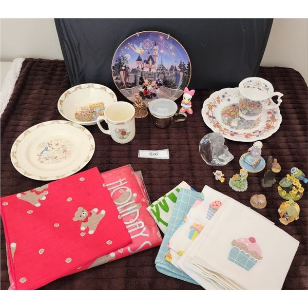 Children's Royal Doulton Dishes, Vintage Sippy Cup, Disney Collectible Plate, Figurines, Tea Towels