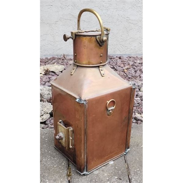 RARE Vintage William Harvie Copper Ship Lantern - Bow.Port.Patt.23