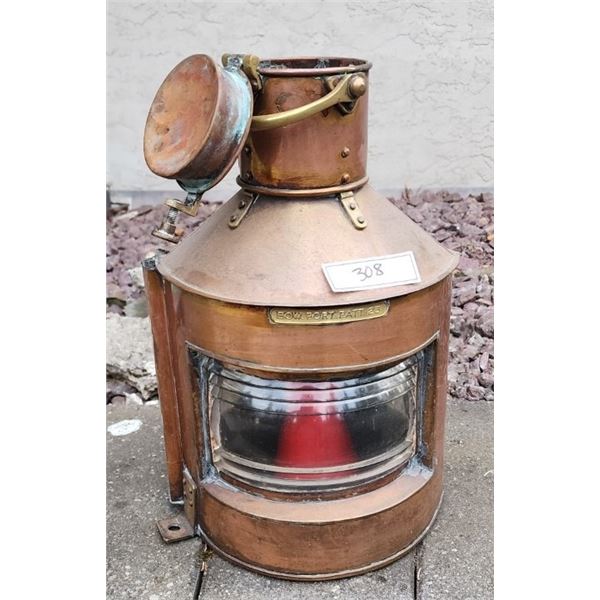 RARE Vintage William Harvie Copper Ship Lantern - Bow.Port.Patt.23