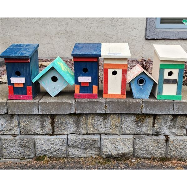 Selection of Wooden Birdhouses (4 are 12"Tall - 2 are 6" Tall)