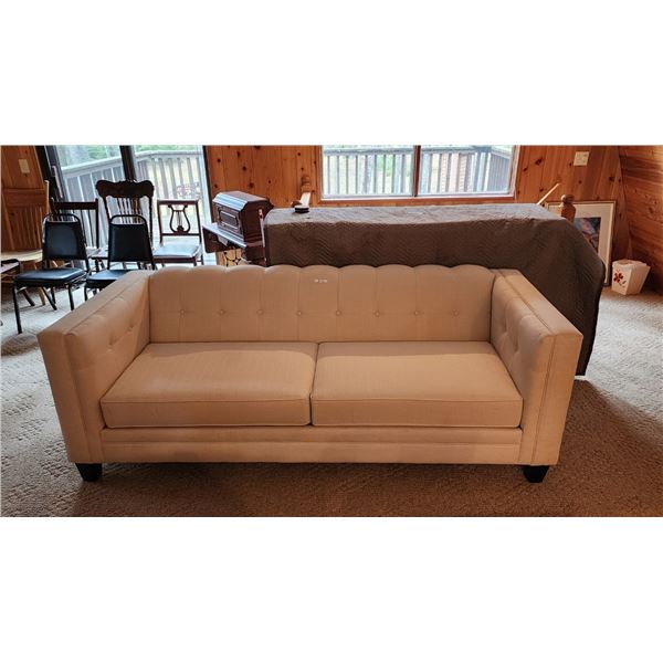 White Sofa (Like New) 86" x 35" - Matching Chair Lot 313