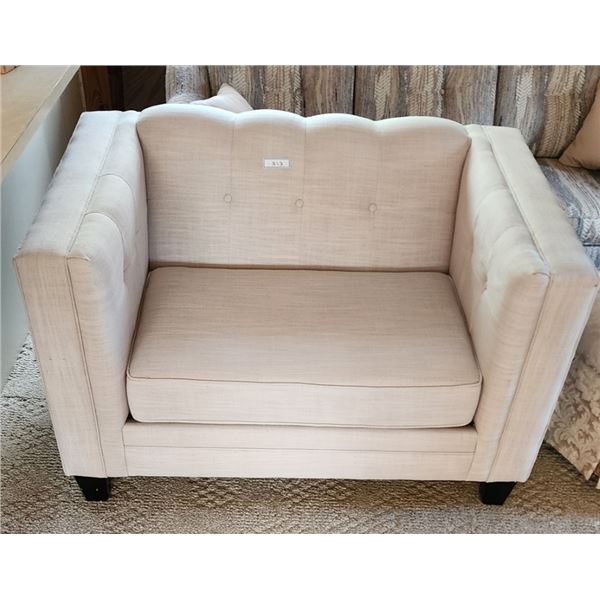 White Oversized Chair (Like New) 51" x 35" - Matching Sofa Lot 312