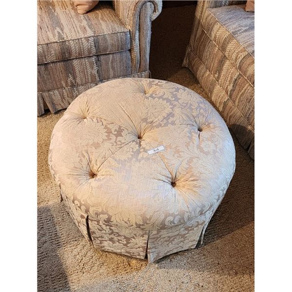 Ottoman with Wheels /Castors (Like New) - Height 19", Diameter 31"