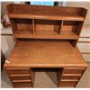 Image 1 : 6 Drawer Desk with Book Shelf - 47.5 x 24" Depth, 29" Height (Desk)