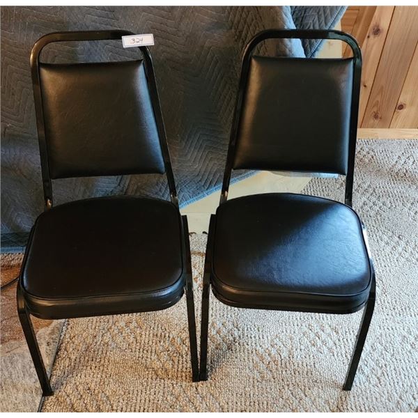 2 Black Stackable Banquet Chairs in Excellent Condition - Like New