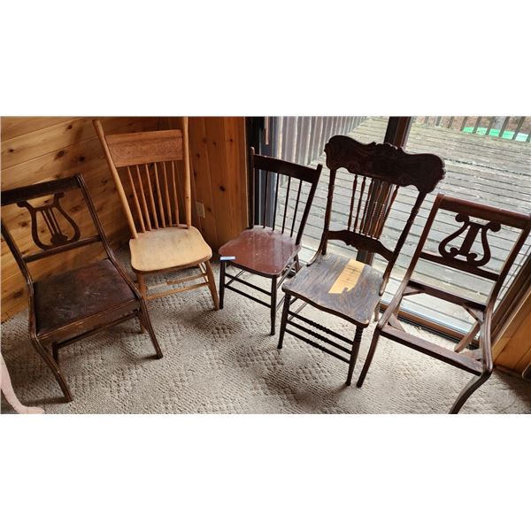Miscellaneous Old Wooden Chairs