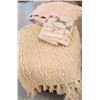Image 1 : Queen Sheet Set, Colchas Domingos Coverlet & Shams 60"x54" Cream Cable Knit Crochet Blanket