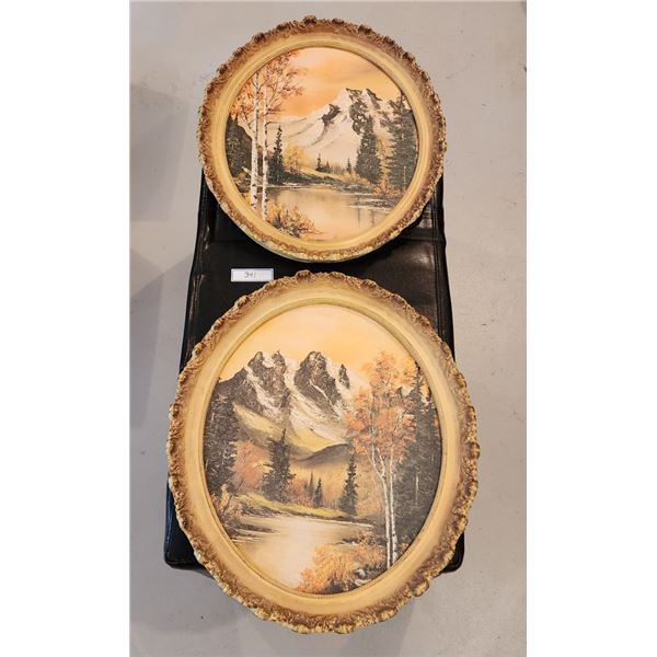 Oval Ornate Woneta Dee Zubiss Oil Paintings - 23"x19"